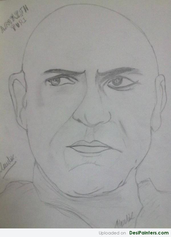 Pencil Sketch Of Actor Amrish Puri - DesiPainters.com
