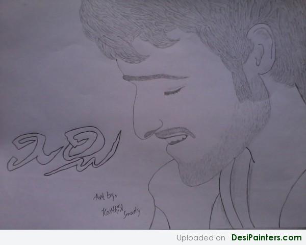 Sketch of Prabhas by Karthik Smarty