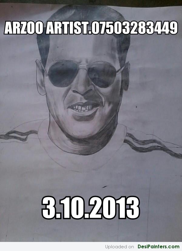 Charcoal Sketch Of Actor Akshay Kumar 