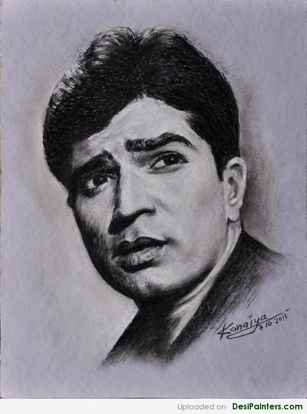 Charcoal Painting Of Rajesh Khanna