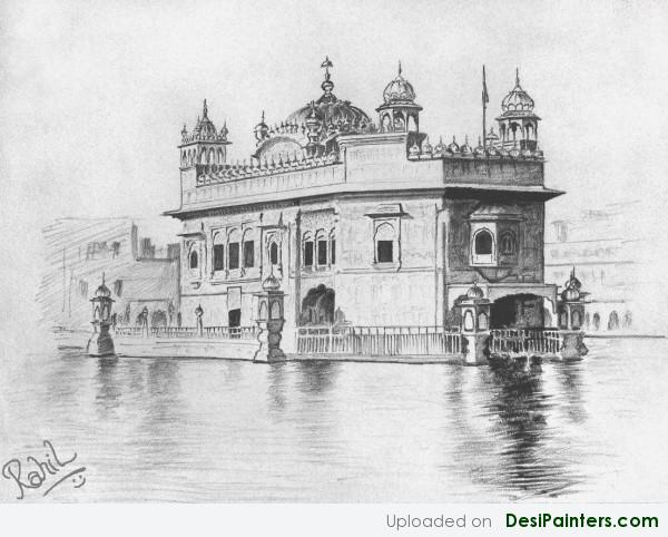 Pencil Sketch Of Golden Temple - DesiPainters.com