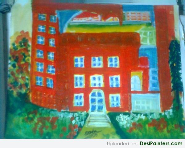 Painting of a Hotel - DesiPainters.com
