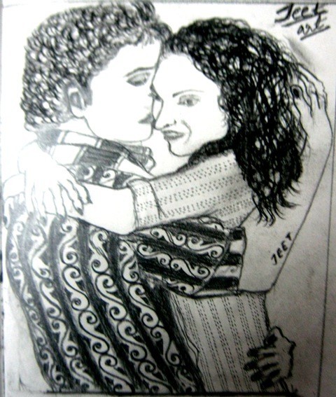 Sketch Of A Loving Couple - DesiPainters.com