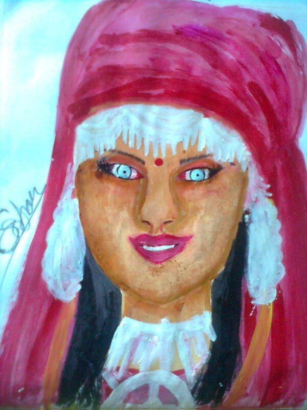 Painting Of A Kashmiri Girl - DesiPainters.com