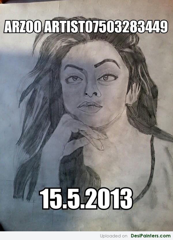 Pencil Sketch Of Aishwarya Rai