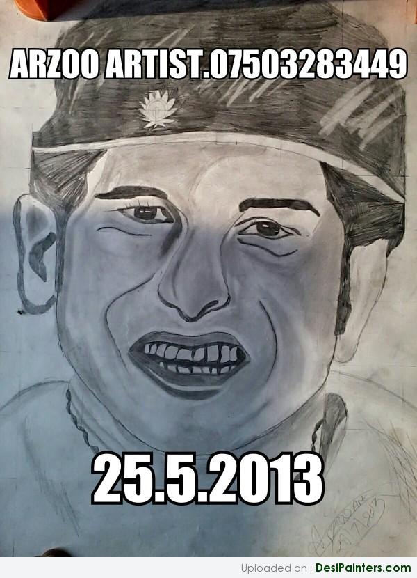 Pencil Sketch Of Sachin Tendulkar