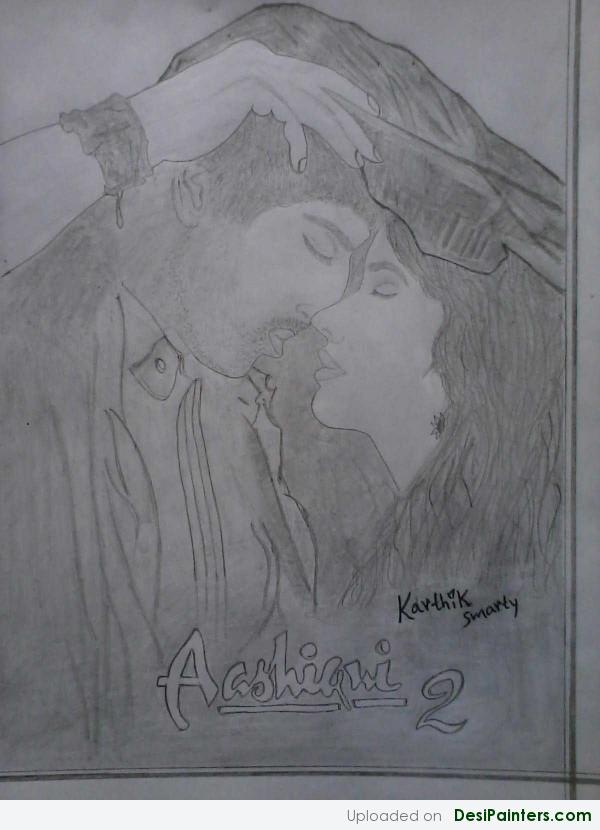 Pencil Sketch Of Aashiqui 2 by Karthik Smarty - DesiPainters.com