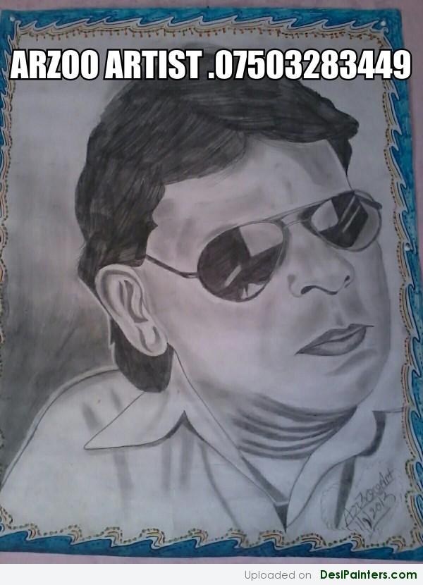 Pencil Sketch Of Mithun Chakraborty - DesiPainters.com