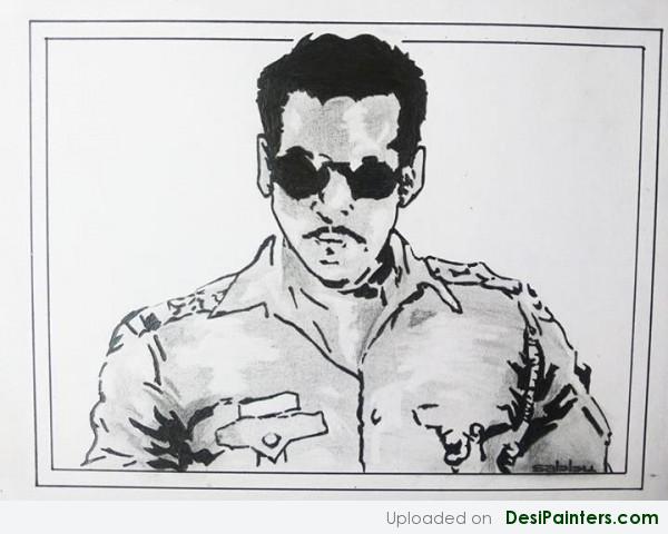 Charcoal Sketch Of Salman Khan - DesiPainters.com