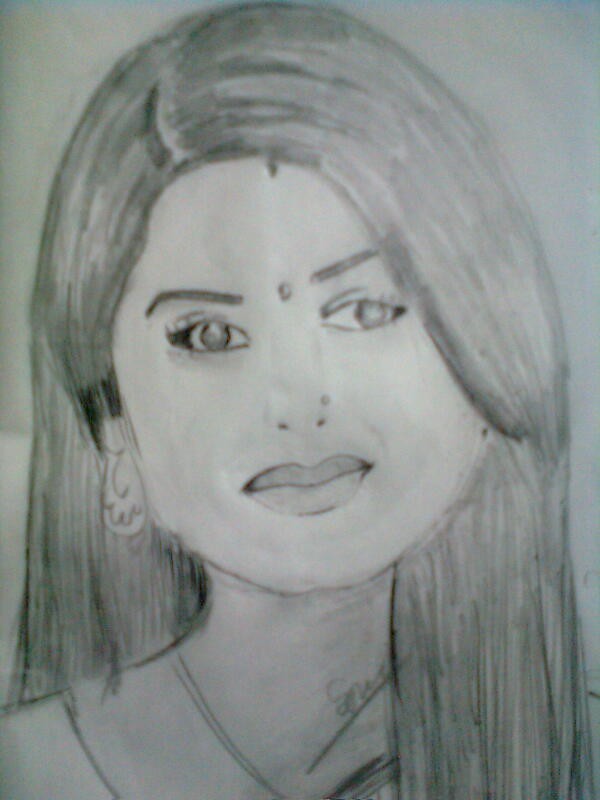 Sketch Of Rucha Hasabnis as Rasi - DesiPainters.com