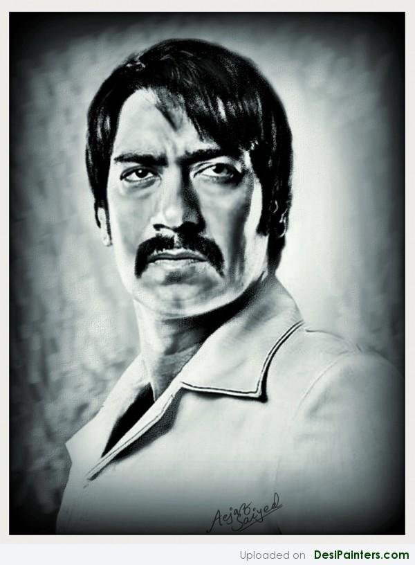 Digital Painting Of Actor Ajay Devgan