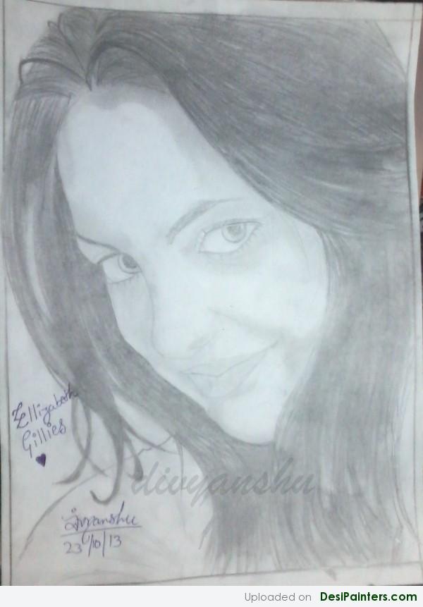 Pencil Sketch Of Eellizabeth Gillies - DesiPainters.com