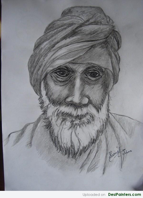 Pencil Sketch Of An Old Man