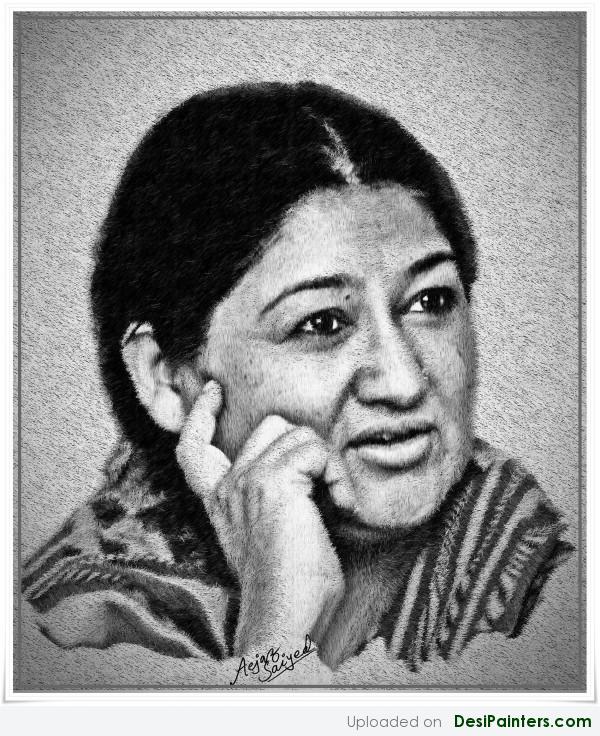 Digital Painting Of Subha Mudgal - DesiPainters.com
