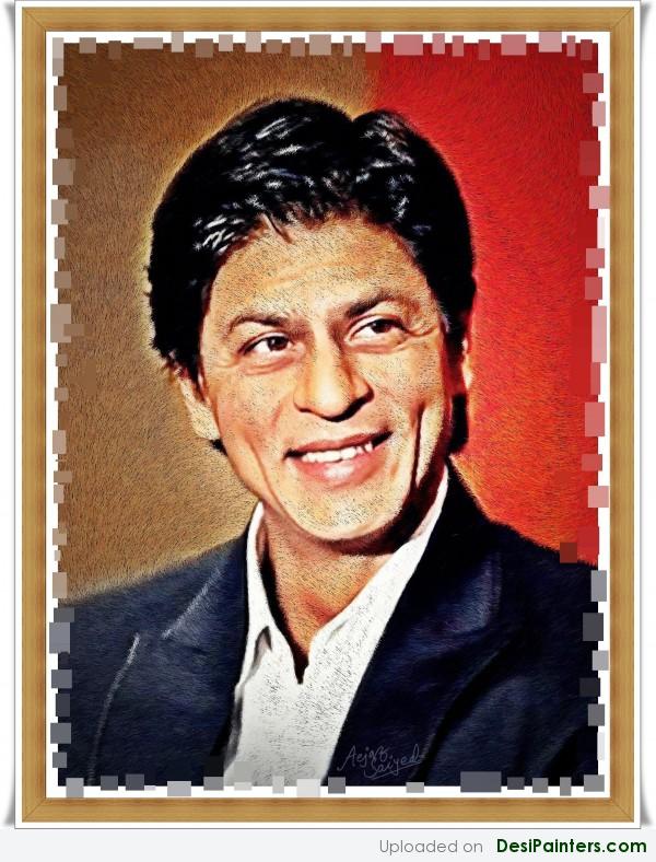 Digital Painting Of Actor Shahrukh Khan - DesiPainters.com
