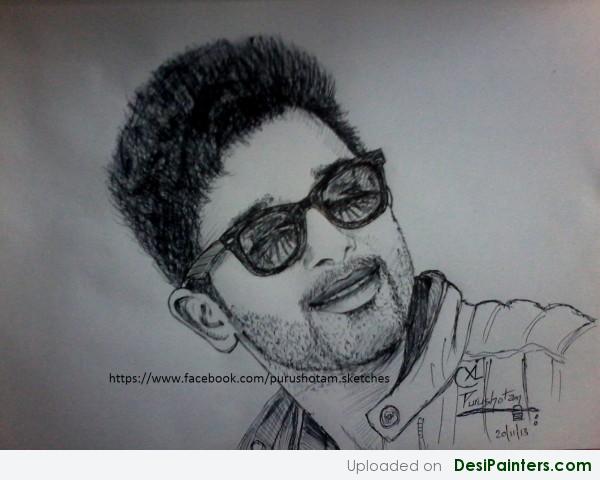 Pencil Sketch Of Allu Arjun - DesiPainters.com