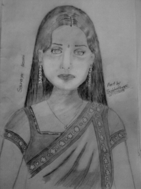 Sketch of Sanaya Irani as Khusi - DesiPainters.com