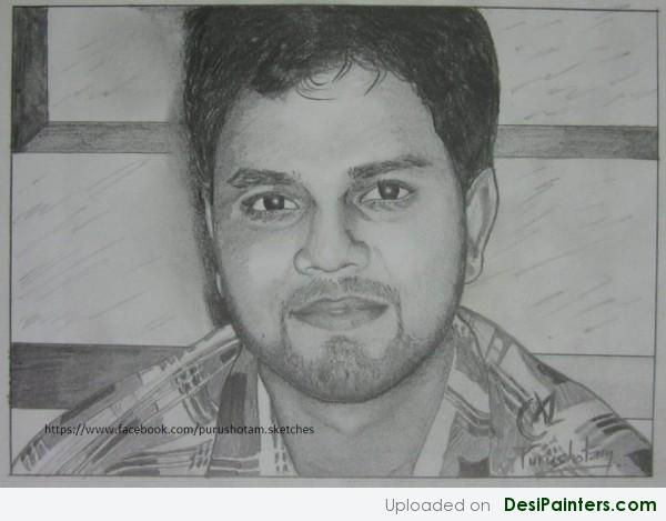 Pencil Sketch Of His Own By Purushotam - DesiPainters.com