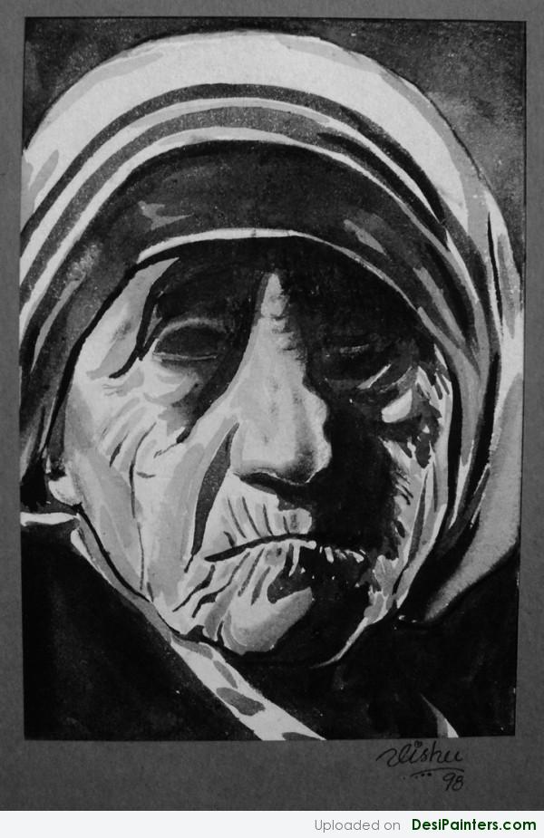 Painting Of Mother Teresa by Vishwanath G Bhat