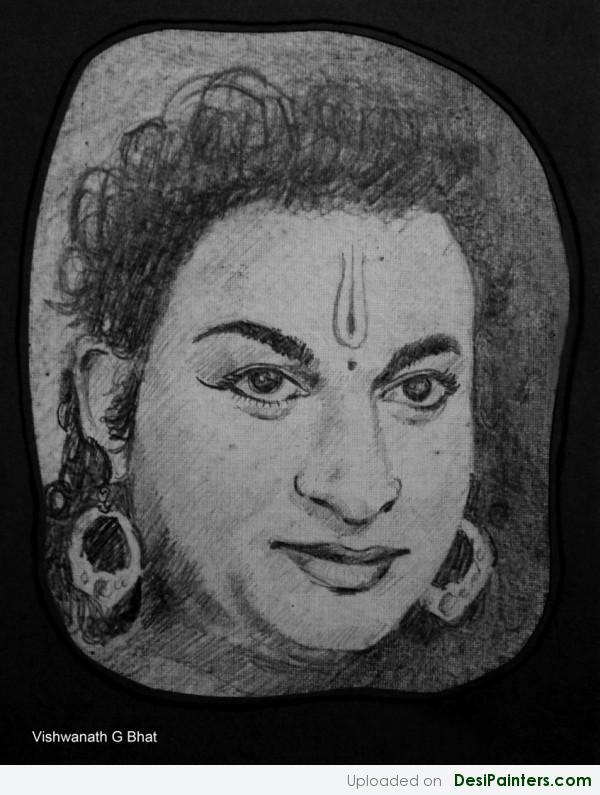 Charcoal Sketch Of Late Singer Dr.Rajkumar - DesiPainters.com