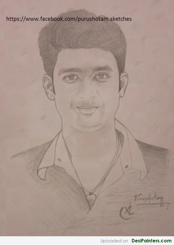 Pencil Sketch Of Friend Bikram Jena - DesiPainters.com