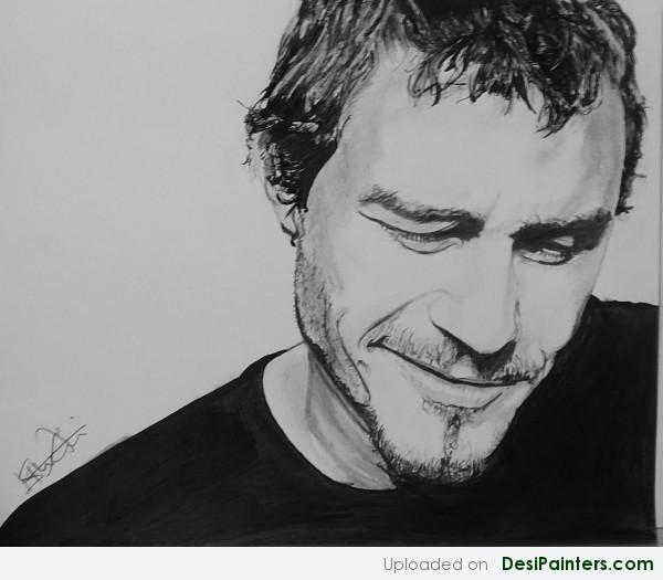 Pencil Sketch Of Hollywood Actor Heath Ledger - DesiPainters.com