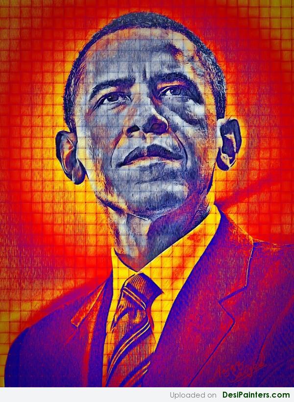 Digital Painting Of Barack Obama