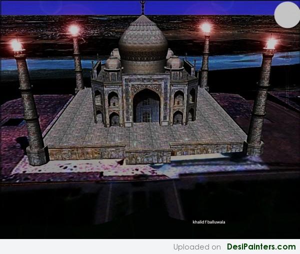 Painting Of Taj Mahal By Khalid - DesiPainters.com