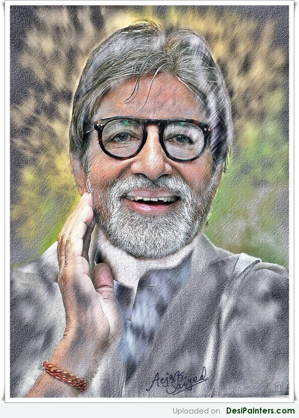 Digital Painting Of Amitabh Bachchan