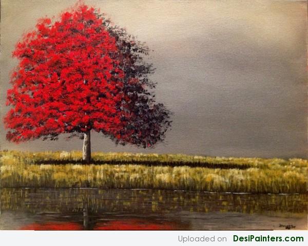 Acryl Painting Of A Natural View - DesiPainters.com