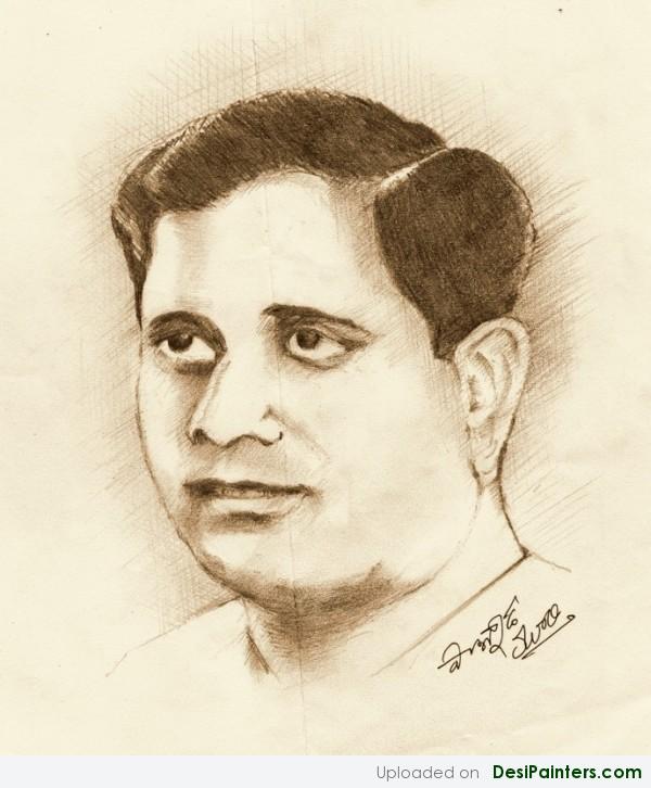 Sketch Of Indian Playback Singer Ghantasala - DesiPainters.com