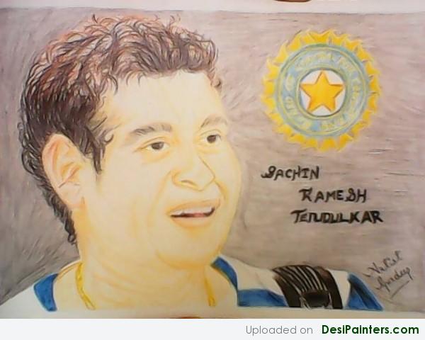 Painting Of Sachin Tendulkar By Artist Gurdeep - DesiPainters.com