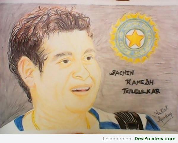 Painting Of Sachin Tendulkar By Artist Gurdeep