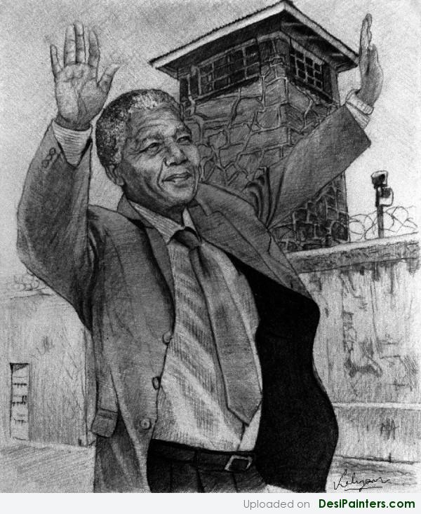 Pencil Portrait Of Nelson Mandela By Kalyan.K - DesiPainters.com