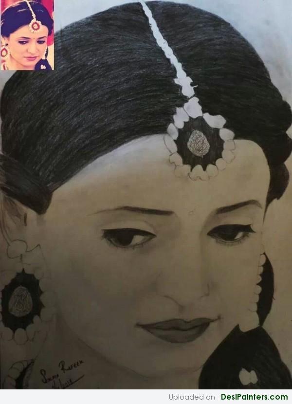 Sketch of Sanaya Irani as Khushi - DesiPainters.com