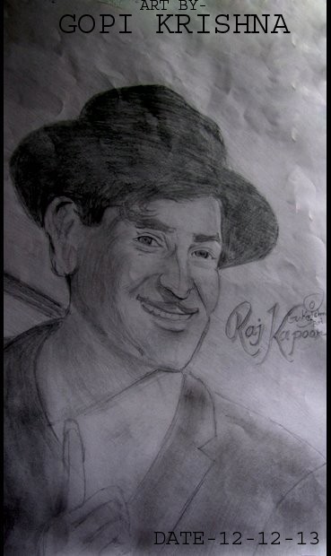 Pencil Sketch Of Former Actor Raj Kapoor