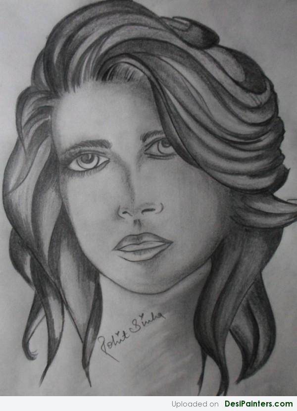 Pencil Sketch Of A Women - DesiPainters.com