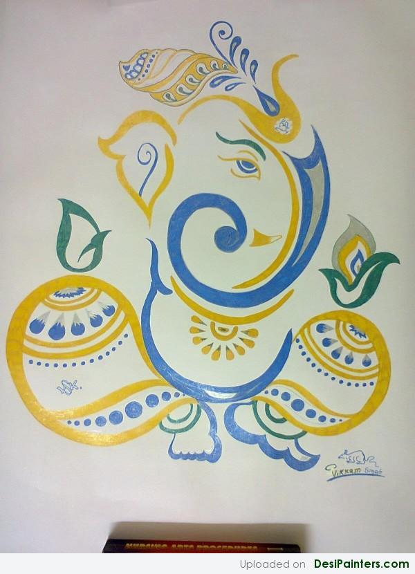 Painting Of Ganesha By Vikram Kumawat - DesiPainters.com
