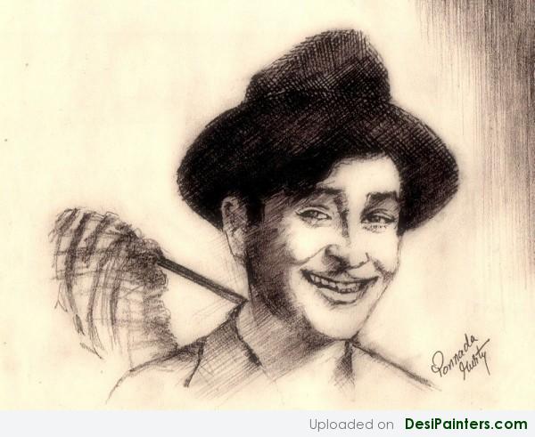 Sketch Of Rajkapur ,The Legendary Actor