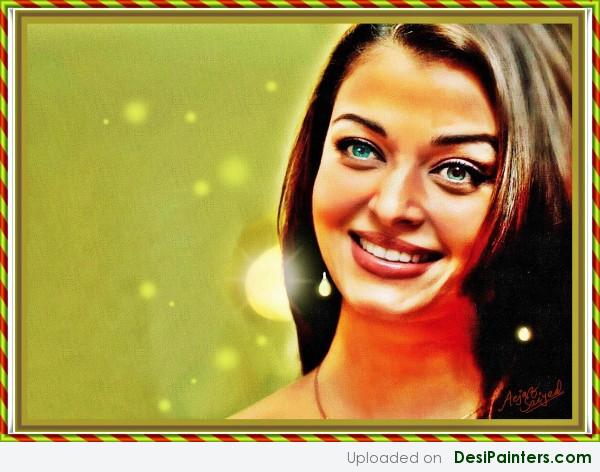 Digital Painting Of Aishwarya Rai - DesiPainters.com