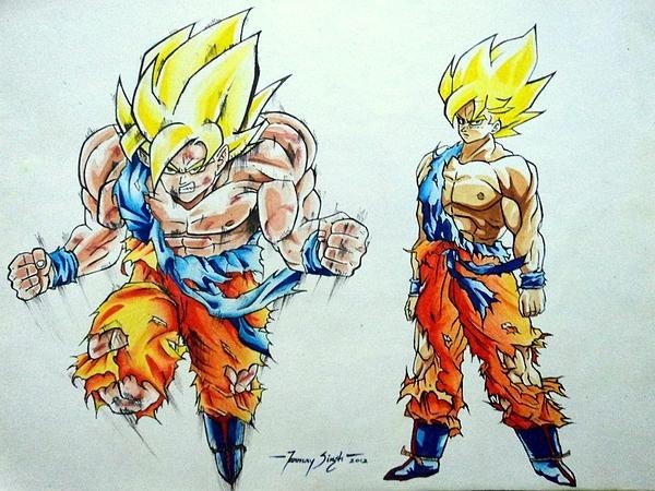 Painting Of Goku in Action