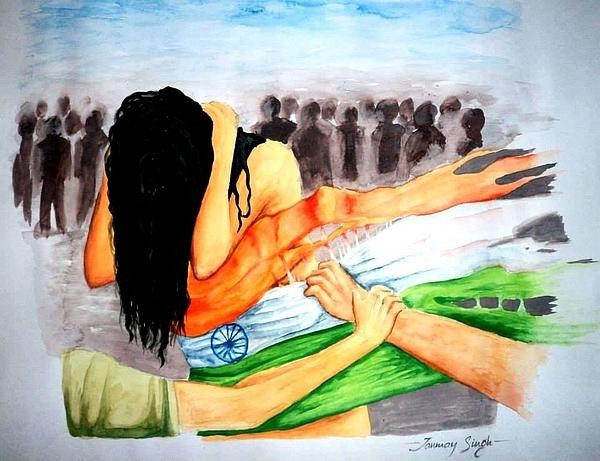 Painting Of Damini Case by Tanmay Singh