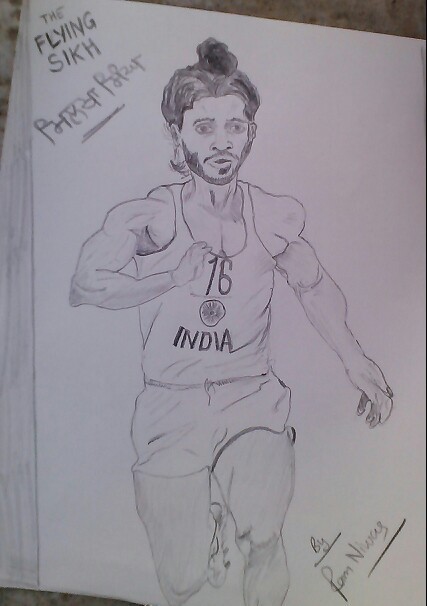 Pencil Sketch Of Milkha Singh