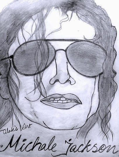 Pencil Sketch of Michale Jackson - DesiPainters.com