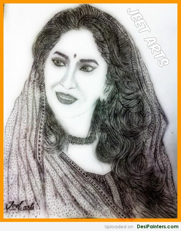 Sketch Of Beautiful Girl By Jeet - DesiPainters.com