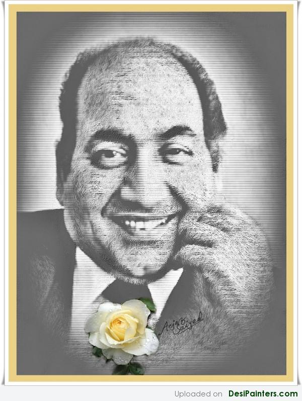 Painting Of Mohammed Rafi by Aejaz