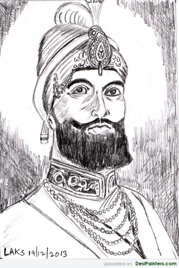 Sketch Of Guru Gobind Singh Ji - DesiPainters.com