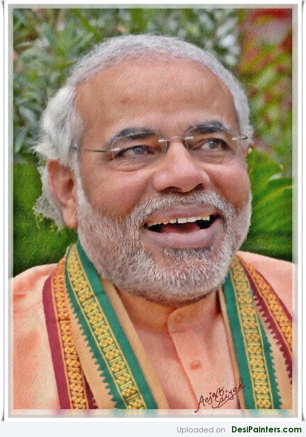 Digital Painting Of Narendra Modi - DesiPainters.com