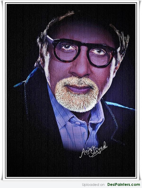 Digital Painting Of Amitabh Bachchan - DesiPainters.com