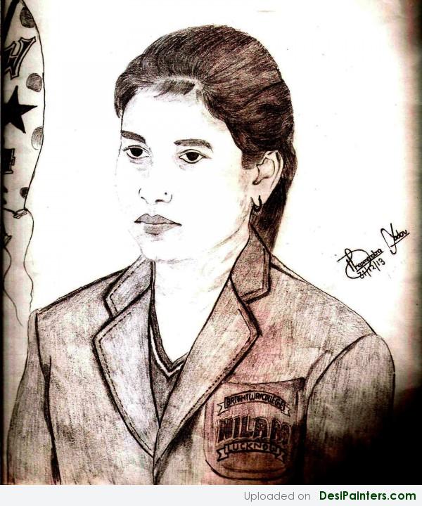 Sketch Of Clasmate NILAM - DesiPainters.com